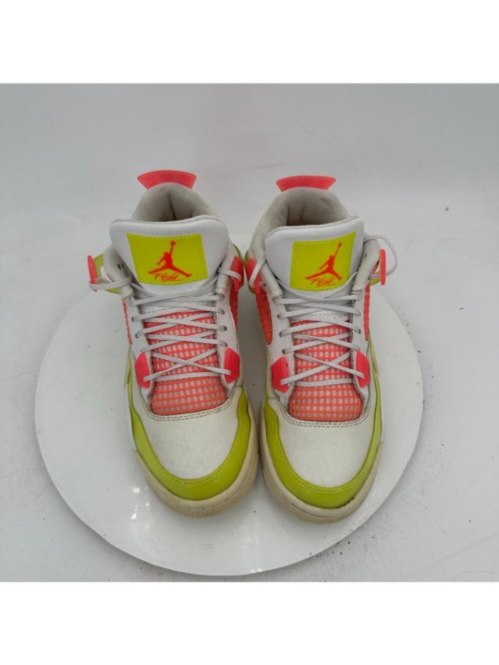 Nike Air Jordan 4 Youth Size 6Y Women 7.5 CV7808 100 Lemon Pink Blast White Shoe - Picture 3 of 11